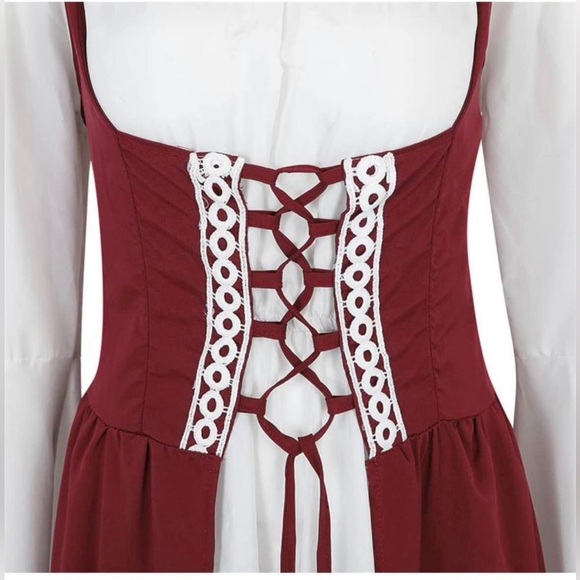 Halloween Costume Set Womens Renaissance Costume Medieval Irish Over Dress - Picture 5 of 12